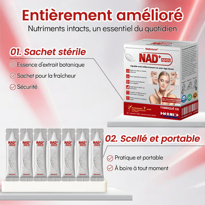 Fabriqué en France 🎇 𝗡𝗮𝘁𝗿𝗮𝘃𝗼𝗿® 𝗡𝗠𝗡 𝗡𝗔𝗗+ Solution orale raffermissante & anti-âge