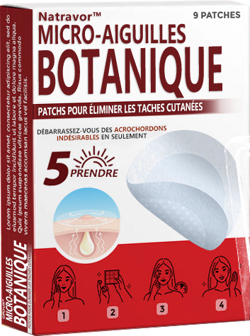 Patchs botaniques à micro-aiguilles Natravor® pour l'élimination des acrochordons ✅Fabriqué en France