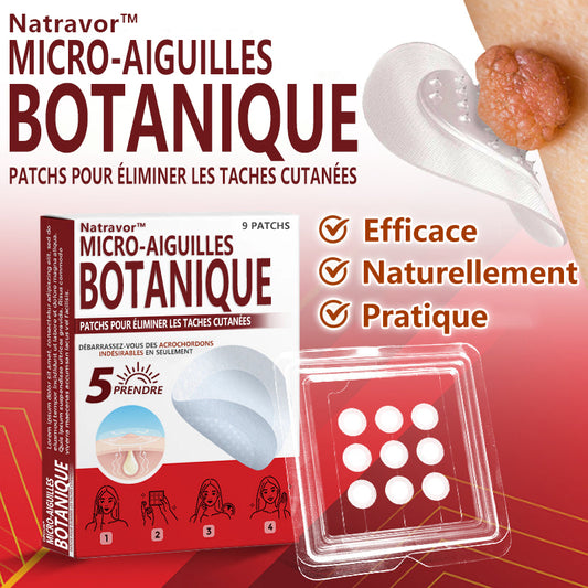 Patchs botaniques à micro-aiguilles Natravor® pour l'élimination des acrochordons ✅Fabriqué en France