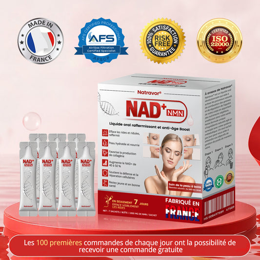 Fabriqué en France 🎇 𝗡𝗮𝘁𝗿𝗮𝘃𝗼𝗿® 𝗡𝗠𝗡 𝗡𝗔𝗗+ Solution orale raffermissante & anti-âge